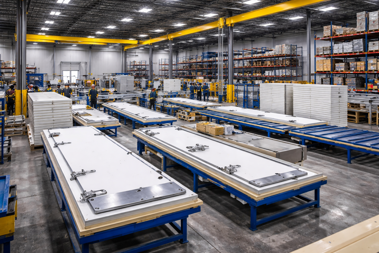Cold chain facility interior showing temperature-controlled rooms